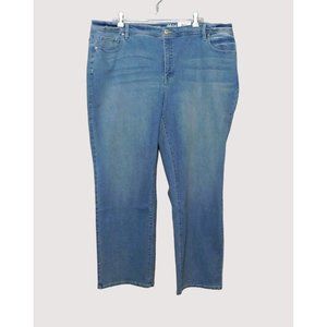 Style & Co Slimming Jeans 22W Blue Denim Mid Rise Straight Leg Cotton Blend NEW